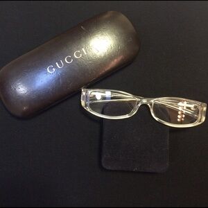 Gucci Clear Glasses with Brown Case